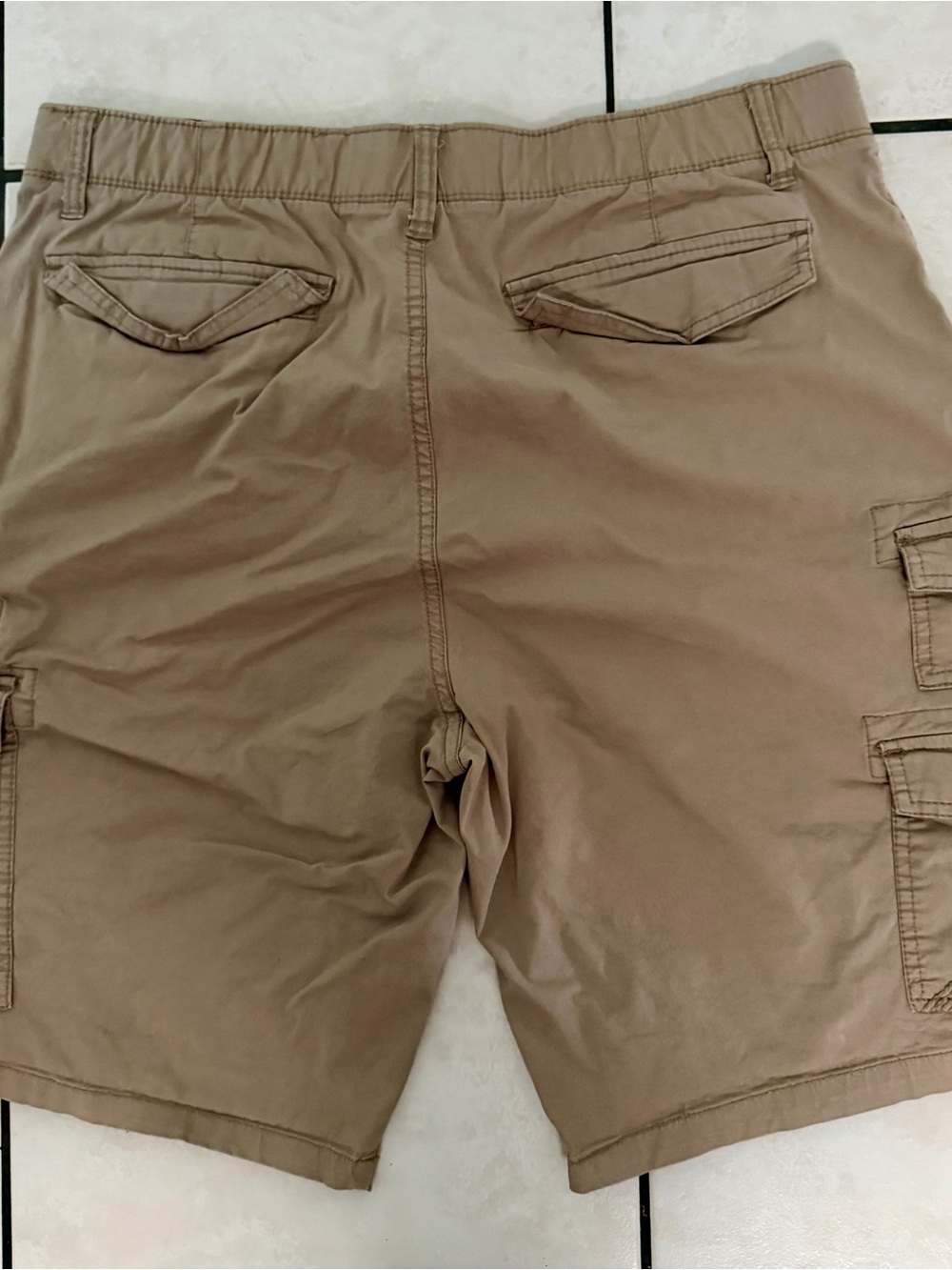 2 Prs. Men’s Iron Clothing Co. Hybrid Cargo Shorts Sz 36 Khaki & Brown - Picture 4 of 7